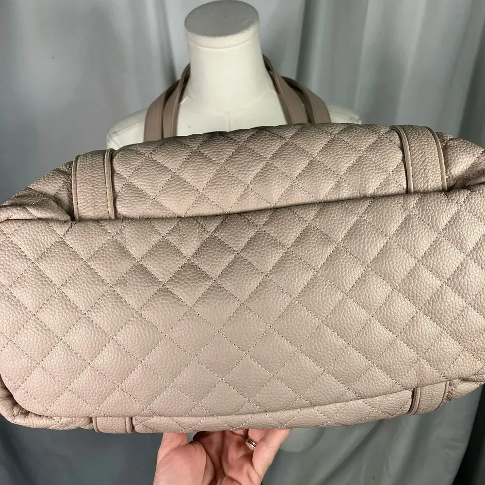 DD Bird The Taupe Leather Nash With Changing Pad Diaper Bag Luxury Shoulder